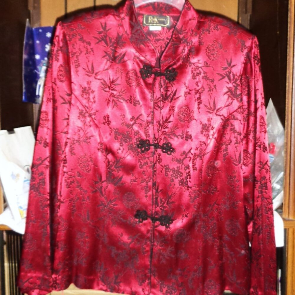 BEAUTIFUL R&K SHIRT JACKET ASIAN STYLE TOP-SZ 16 MISSY-NEVER WORN
